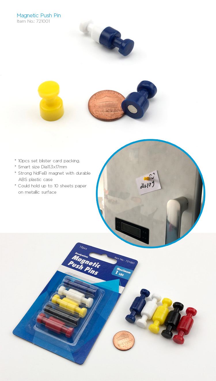 magnetic push pin, magnetic pin, magnetic thumbtacks